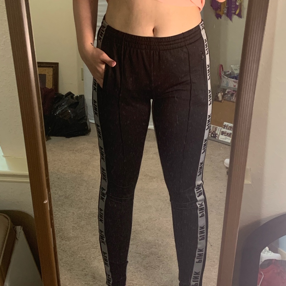 Pink Victoria’s Secret brand black Joggers 🖤